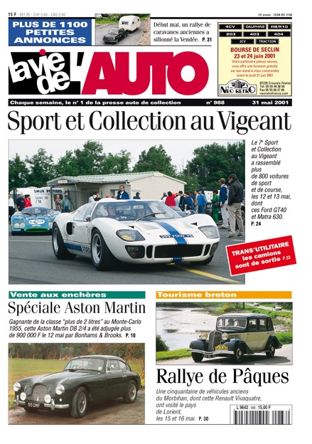 La Vie de l'Auto n° 988 du 31/05/2001