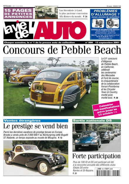 La Vie de l'Auto n° 998 du 13/09/2001