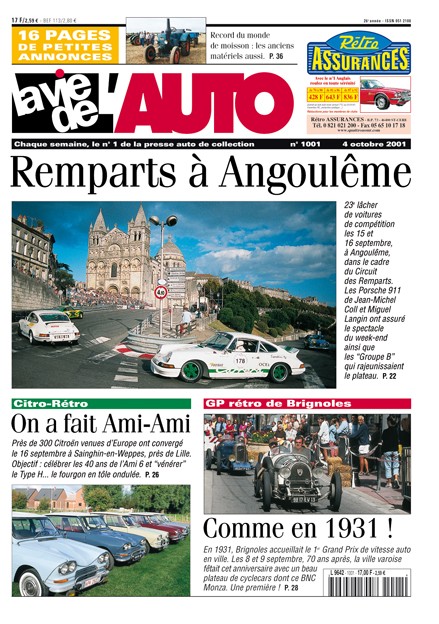 La Vie de l'Auto n° 1001 du 04/10/2001