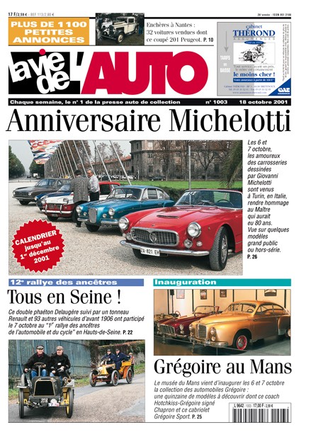 La Vie de l'Auto n° 1003 du 18/10/2001