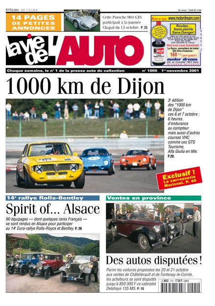 La Vie de l'Auto n° 1005 du 01/11/2001
