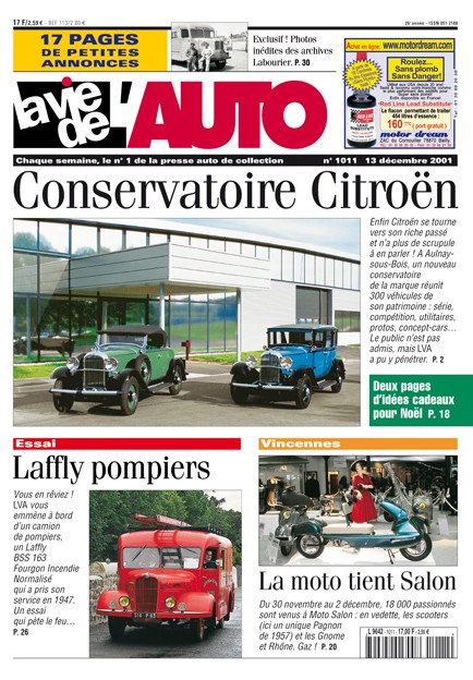 La Vie de l'Auto n° 1011 du 13/12/2001