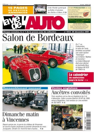 La Vie de l’Auto n° 1012 du 20/12/2001