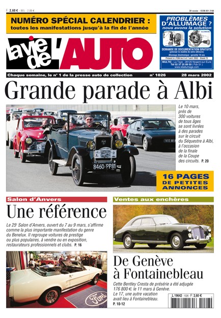 La Vie de l'Auto n° 1026 du 28/03/2002