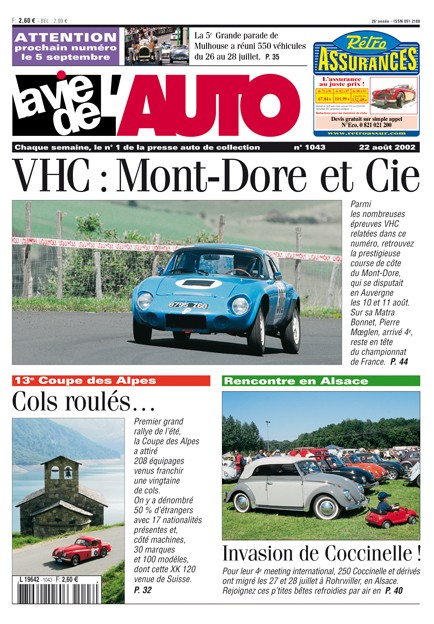 La Vie de l'Auto n° 1043 du 22/08/2002