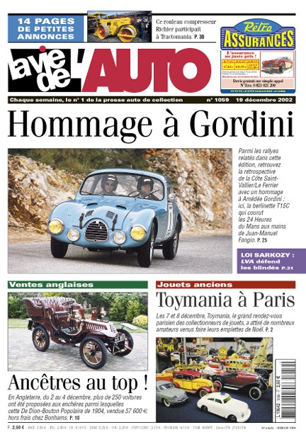 La Vie de l'Auto n° 1059 du 19/12/2002