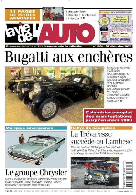 La Vie de l'Auto n° 1060 du 26/12/2002