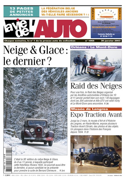 La Vie de l'Auto n° 1065 du 30/01/2003