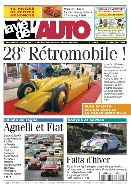 La Vie de l'Auto n° 1067 du 13/02/2003