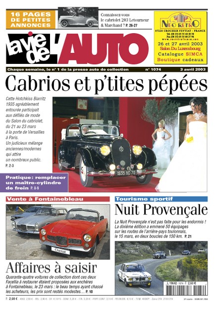 La Vie de l'Auto n° 1074 du 03/04/2003