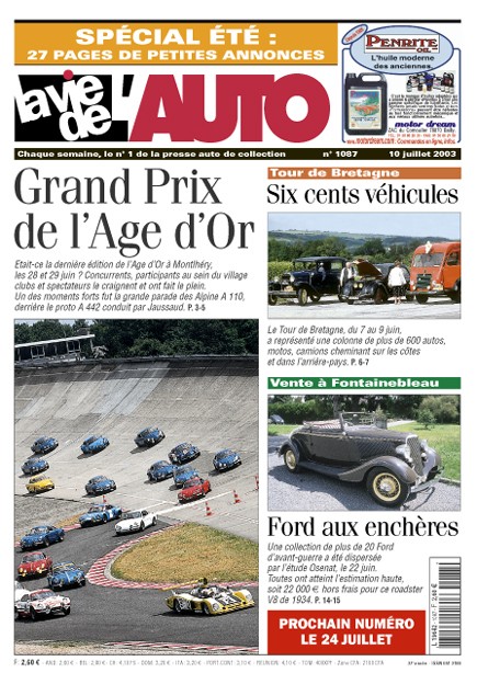 La Vie de l'Auto n° 1087 du 10/07/2003