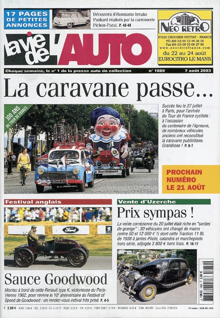 La Vie de l'Auto n° 1089 du 07/08/2003