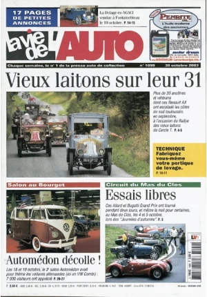 La Vie de l'Auto n° 1099 du 30/10/2003