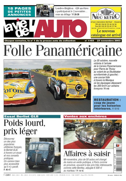 La Vie de l'Auto n° 1103 du 27/11/2003