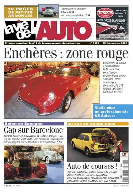 La Vie de l'Auto n° 1107 du 25/12/2003