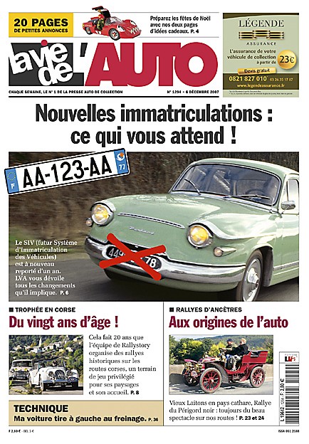 La Vie de l'Auto n° 1294 du 03/12/2007