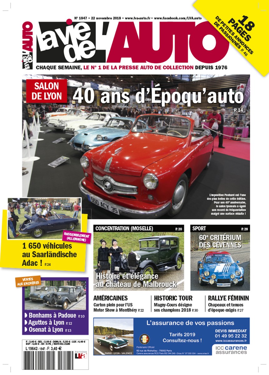 La Vie de l'Auto n° 1847 du 22/11/2018