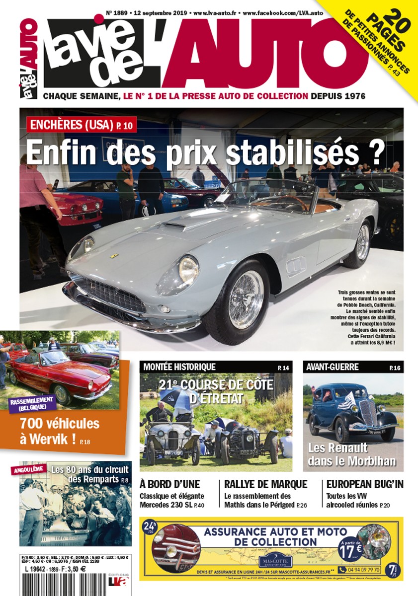 La Vie de l'Auto n° 1889 du 12/09/2019