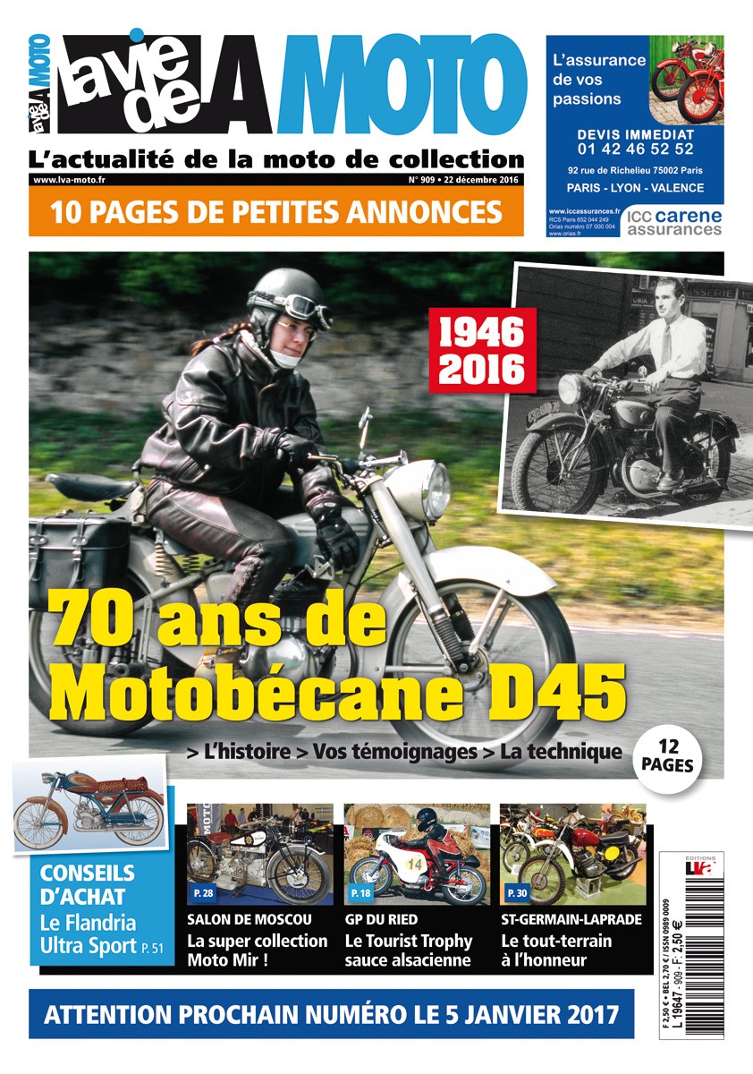 La Vie de la Moto n° 0909 du 22/12/2016